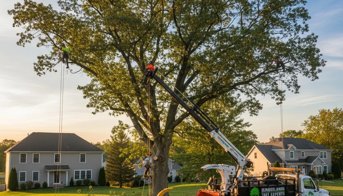 Professional tree removal service team working safely in Albany, NY